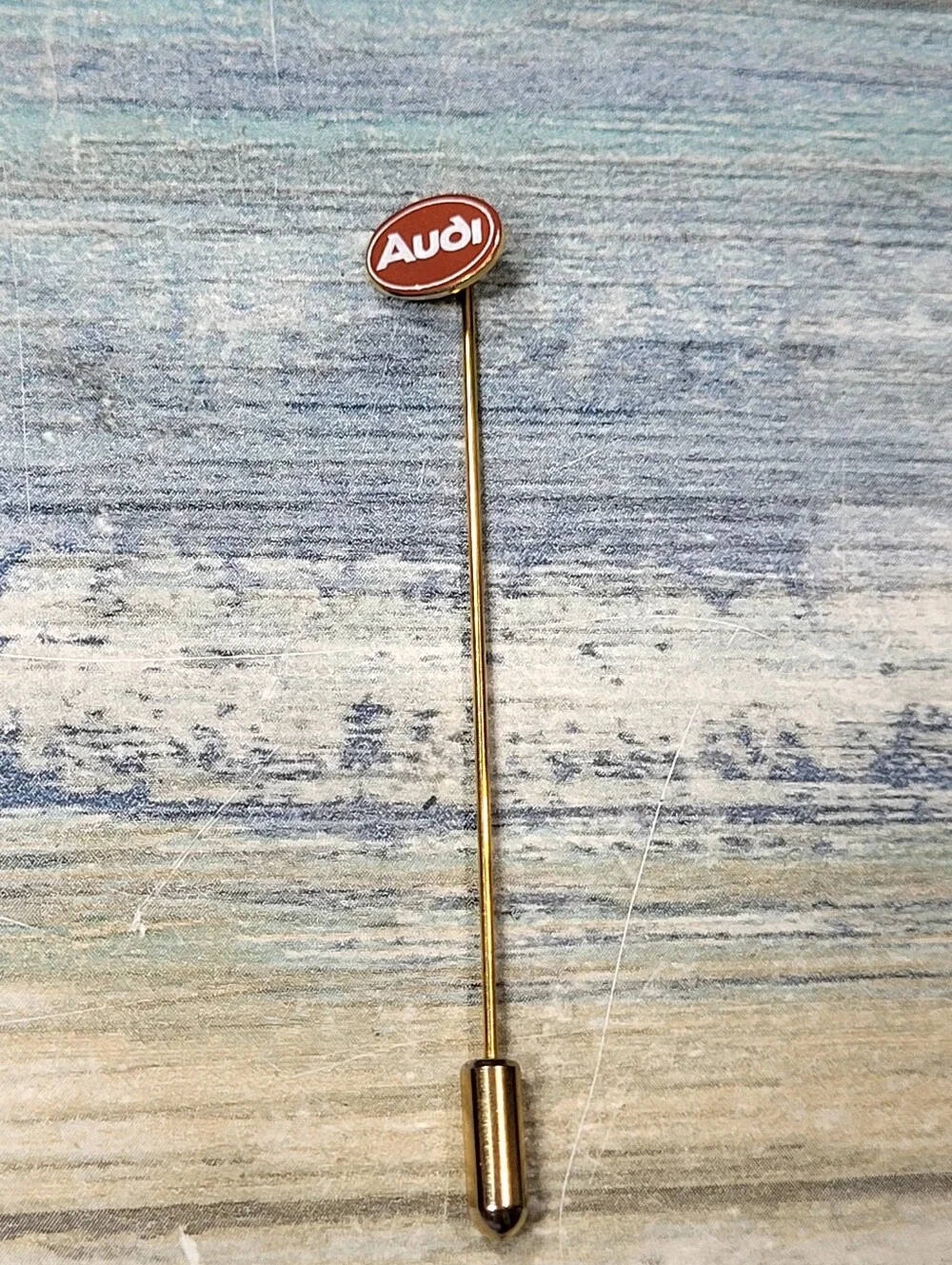 Audi Stick Pin - Red & Gold Logo Lapel Pin